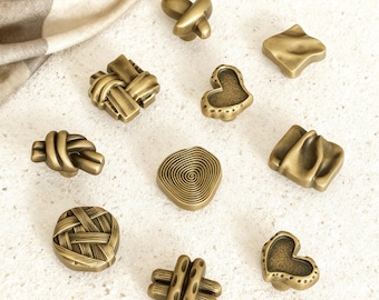 Brass Woven Handle: Heart Cabinet knobs, Bronze Unique Knobs