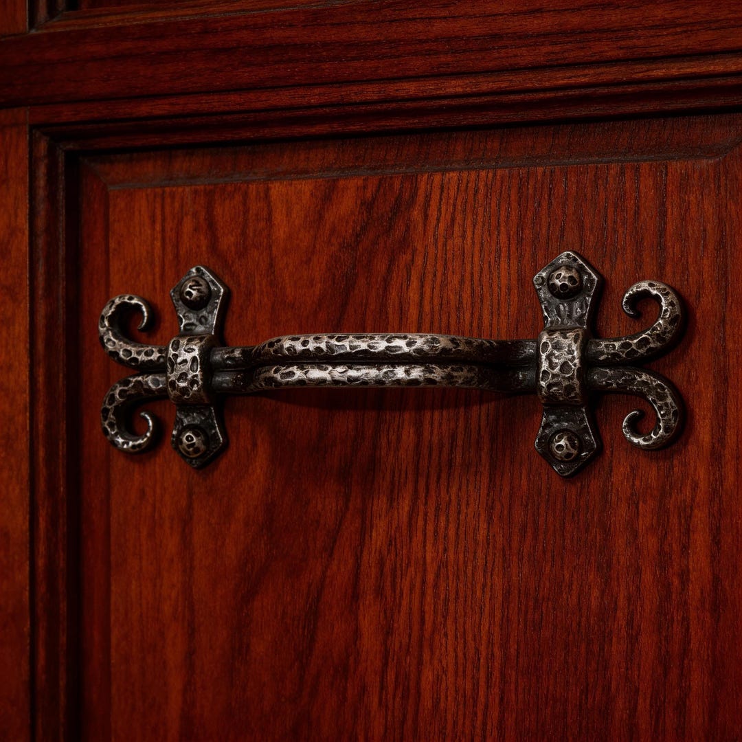 Hammered Drawer Handle, Antique Gothic Furniture Handle , Medieval ...