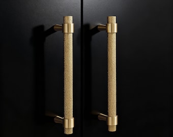 Brass Knurled Cabinet Pull: Brass Wardrobe Handle, Drawer Knob