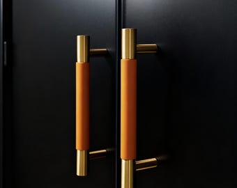 Leather Brass Pull: Dresser Colorful Knobs, Kid Closet Pulls