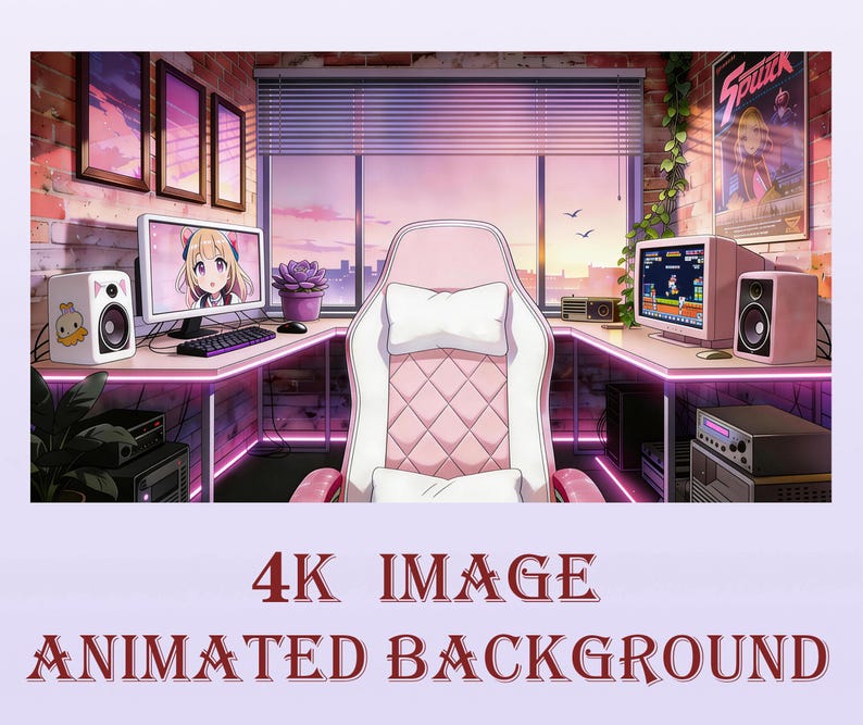 Anime Animated Background: Window of the Sunset,twitch Stream Zoom ...