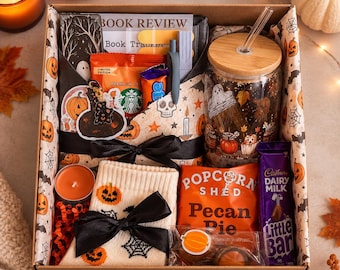 Herbstliches Halloween-Blinddate mit einem Buch | Überraschungs-Buchbox | Gemütliches Geschenk für Bücherwürmer | Gruseliges Geschenk für Bücherfreunde | Geschenk für Bücherliebhaber | Herbstlektüre
