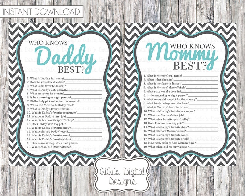 baby-shower-game-who-knows-mommy-daddy-best-gray-teal-etsy