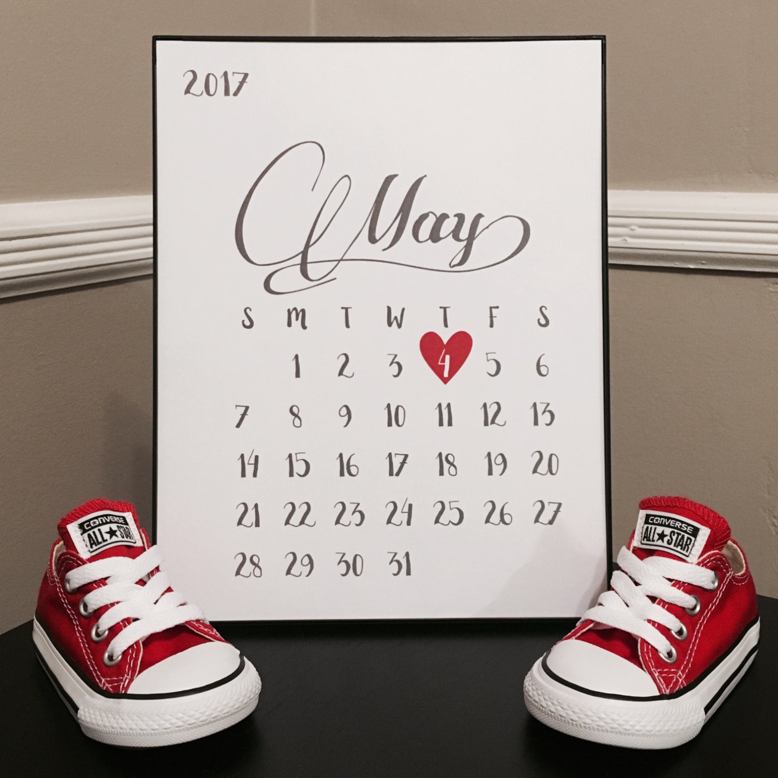 Pregnancy Announcement Calendar Calendar With Due Date Etsy