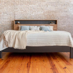 Handcrafted Cubby Bed – Solid Cypress Wood Bed with Inset Shelf