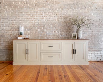 8ft Storage Console/ Tv Console/ Customizable/ Solid Wood