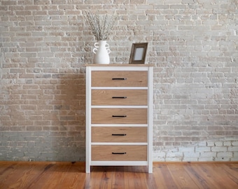 Handmade Wood Tall 5-Drawer Dresser