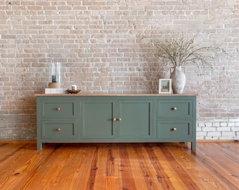 Handcrafted Media Console: Solid Wood TV Stand With Storage