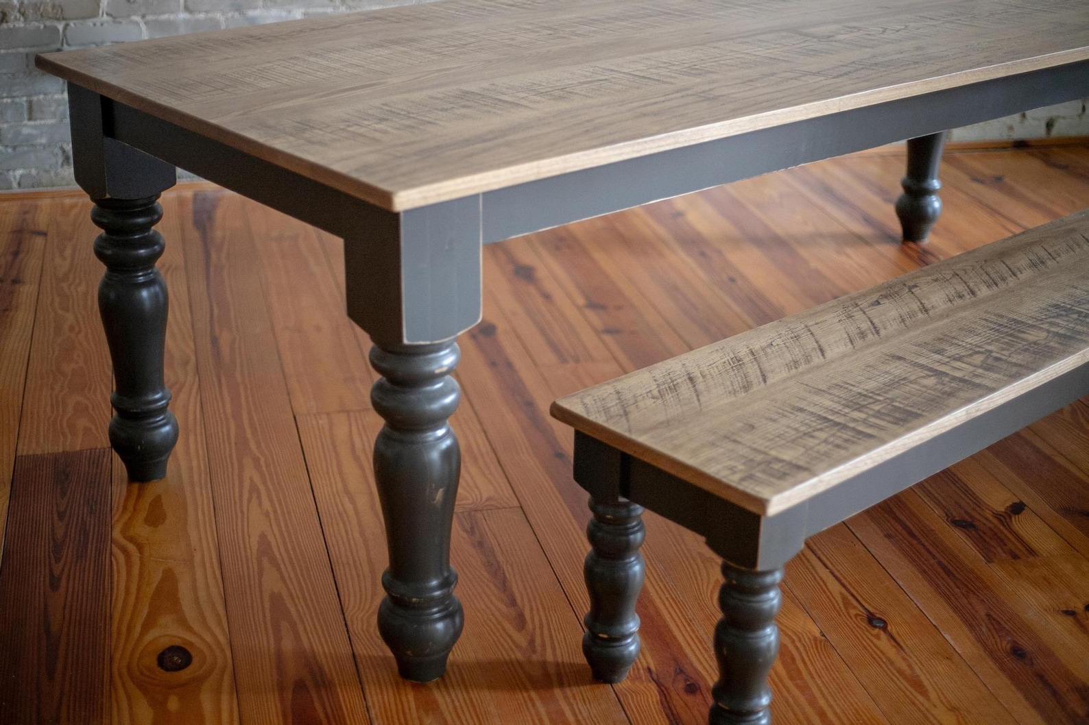 Handcrafted Solid Wood Dining Table With Turned Legs - Etsy