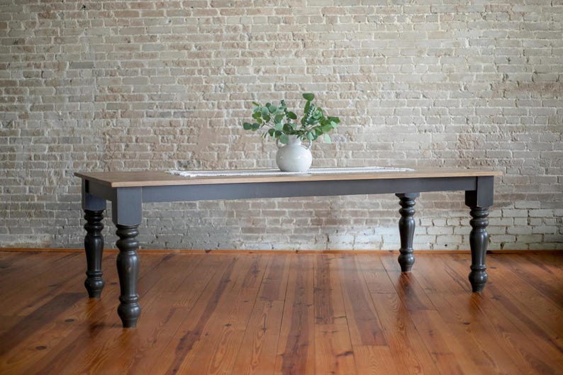 Handcrafted Solid Wood Dining Table With Turned Legs - Etsy