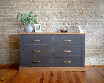Handmade Solid Wood 6-Drawer Dresser