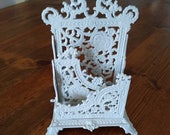 Cast Iron Victorian Filigree Desk Top Letter Holder