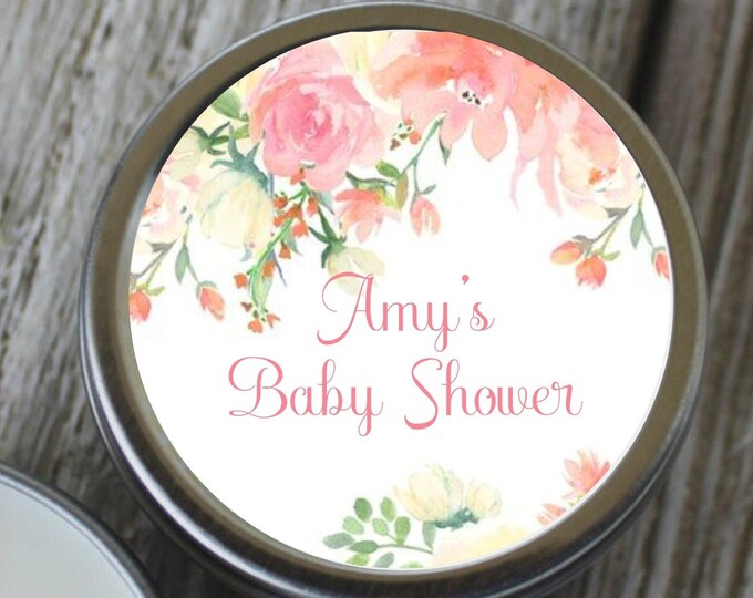 12 Personalized Blush Baby Girl Favor Candles Unique Favors Ideas Baby Shower Favors #C-459