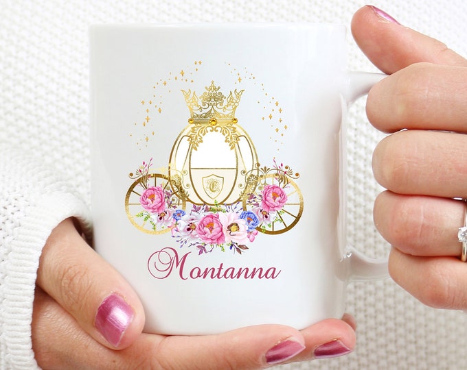 Cinderella Coach Bridesmaid Coffee Mug Hot Chocolate Cup lovebirdslane