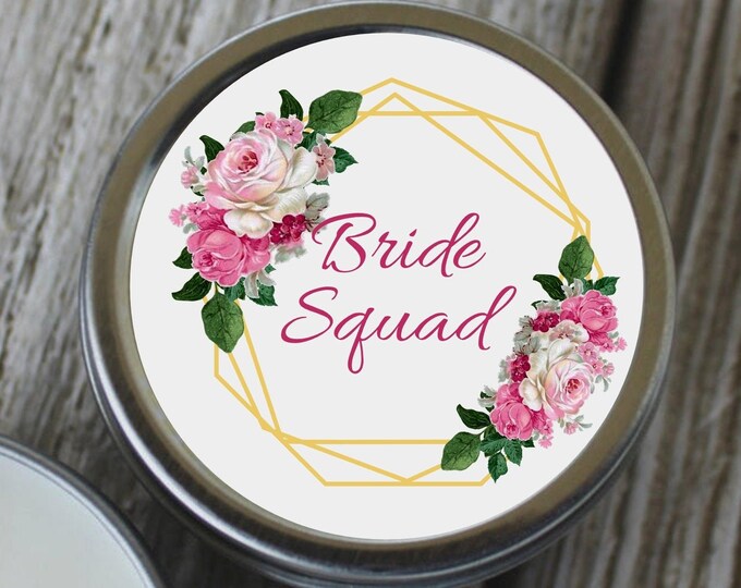 12 Personalized Bride Squad Wedding Party Favor Candles Wedding Favors For Guests Unique Favor Ideas Wedding Shower Favors #TC-06-2