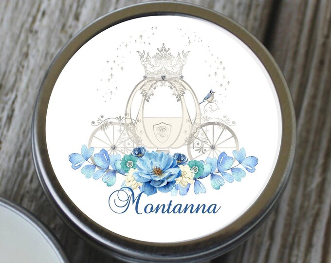 12 Cinderella's Coach Party Favor Tin Candles Wedding Favors For Guests Unique Favor Ideas Wedding Shower Favors #cf64