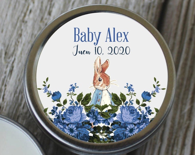 12 Personalized Peter Rabbit Candle Favors Unique Favor Ideas Baby Shower Favors #C-456