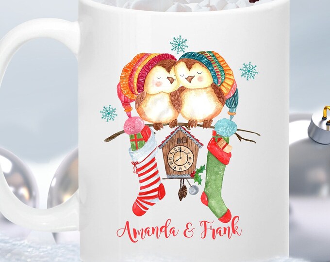 Personalized Two Birds of Kind Coffee Mug Hot Chocolate Cup lovebirdslane