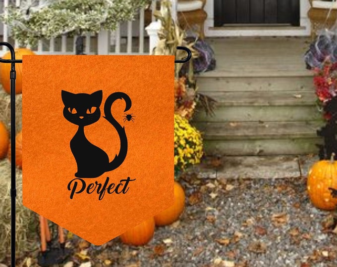 Black Cat Halloween Decor Felt Bunting Banner Pendent - Indoor or outdoor decor #220820-1