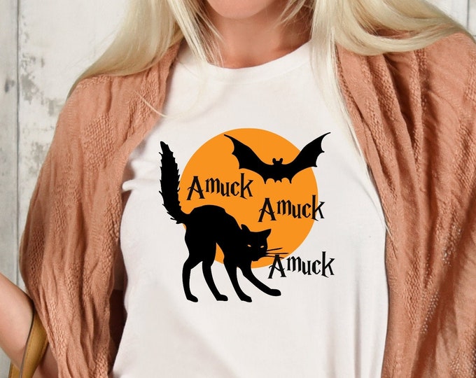 Halloween Shirt Vintage Black Cat Stylish Women's Shirt #TS-090