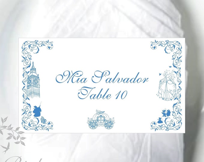 Cinderella Place Cards Sweet 16 Birthday Place Cards Cinderella Carriage Place Cards