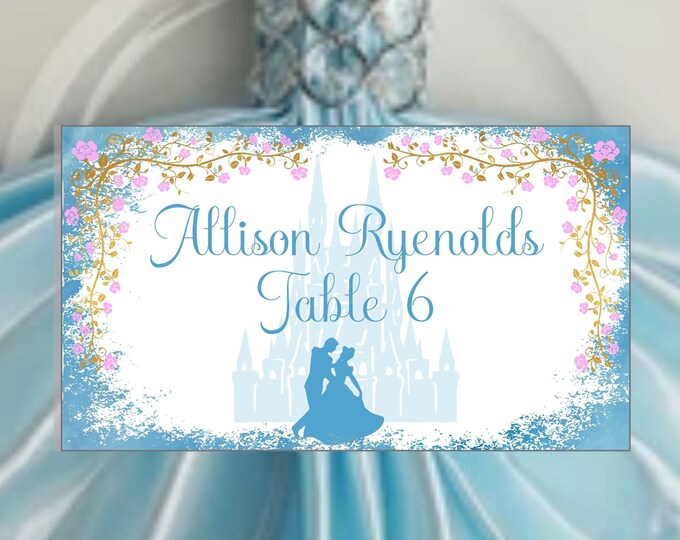 Cinderella Wedding Place Cards - Rustic Wedding Fairy Tale Escort Cards - lovebirdslane #PC-417