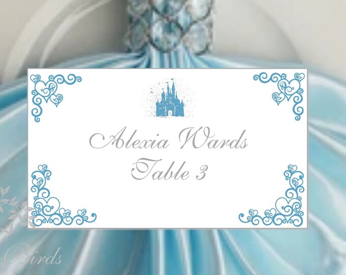 Fairy Tale Place Card Watercolor Castle Fairy Tale Princess Wedding Escort Cards Table Seating Reserved Seating Cards #PC-420