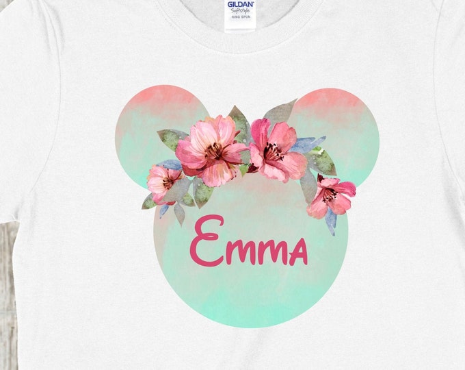 Personalized Disney Shirt Minnie Ears Disney Vacation Shirt Birthday Girl Shirt