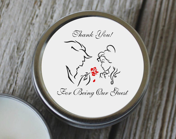 12 Beauty and The Beast Wedding Party Favor Candles Wedding Favors For Guests Unique Favor Ideas Wedding Shower Favors #cf-0005-9