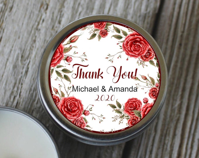 12 Personalized Enchanted Rose Wedding Party Favor Candles Wedding Favors For Guests Unique Favor Ideas Wedding Shower Favors #TC-19-0