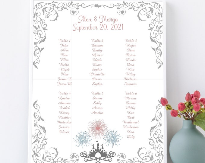 Castle Wedding Seating Table Sign - Rustic Wedding Sign - Wedding Sign - Ready to Hang - lovebirdslane #SC-021