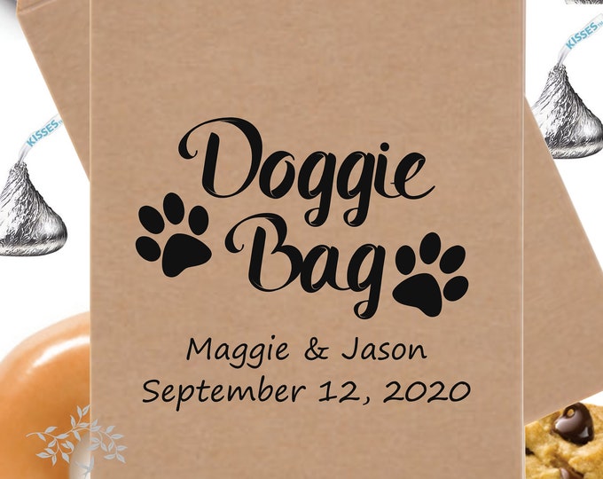 SAVE 30% OFF 24 Doggie Bag Favor Bags Confection Donut Coffee Treat Bags Candy Bar Wedding Party Favor Bags #weddingfavors #favorbag