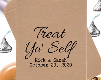 SAVE 30% OFF 24 Treat Yo Self Favor Bags Confection Donut Coffee Treat Bags Candy Bar Wedding Party Favor Bags #weddingfavors #favorbags