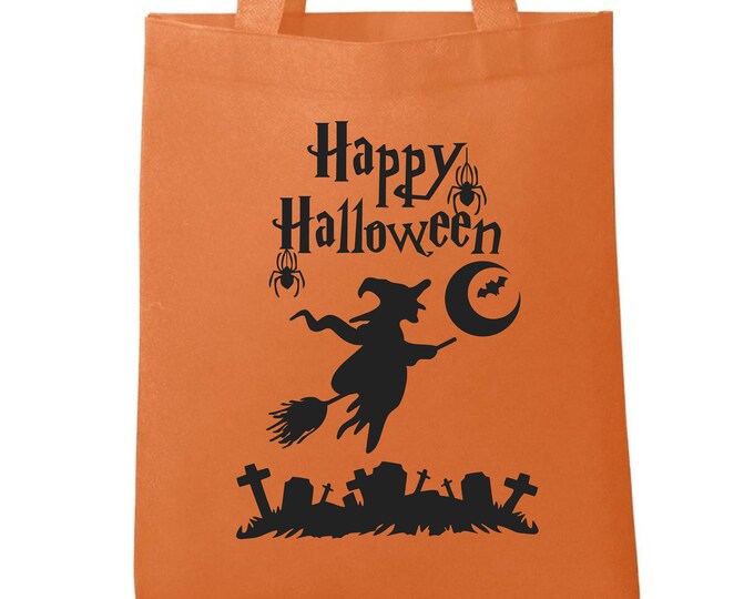 Personalized Halloween Tote Bag Happy Halloween Trick or Treat  Reusable Tote Bag