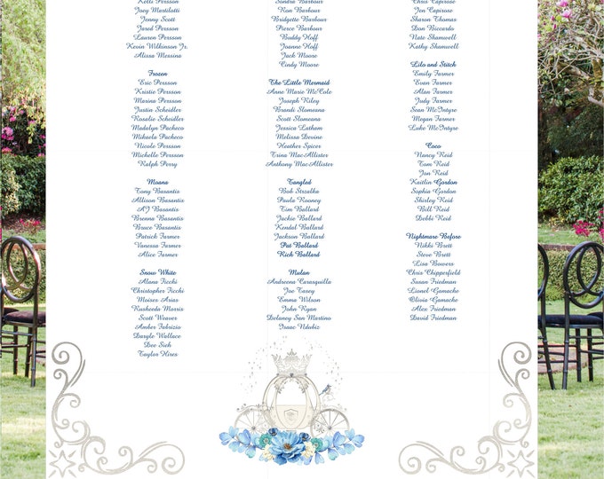 Cinderella Wedding Seating Table Sign - Rustic Wedding Sign - Wedding Sign - Ready to Hang - lovebirdslane #SC65