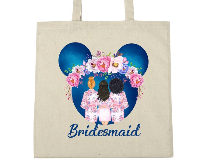 Minnie Mouse Best Friends Personalized Canvas Tote | Bridesmaid Gift | Bridal Bag | Bridesmaid Tote