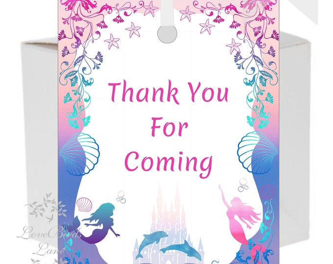 Mermaid Thank You Gift Tags #GT-012