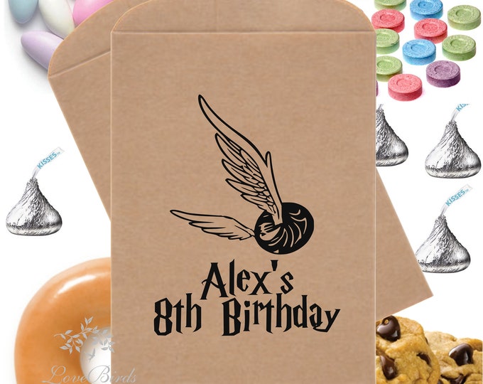 Personalized Quiddich Favor Bags Confection Treat Bags Theme Party Favors Table Party Favor