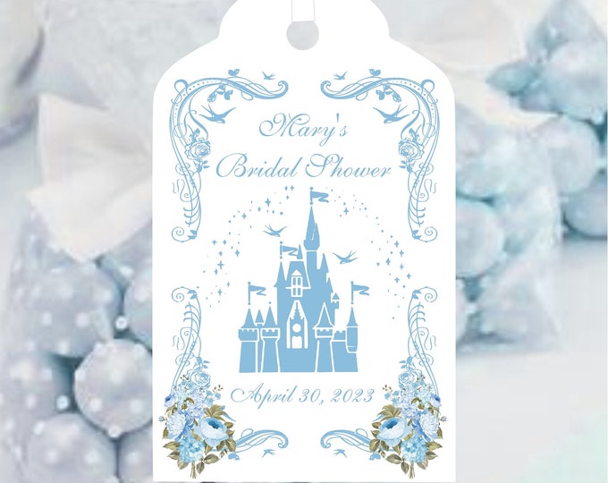 Cinderella Castle Gift Tags | Bridesmaid Cards | Enchanted Rose Thank You Cards | Personalized Thank You Card | lovebirdslane #T0403-0