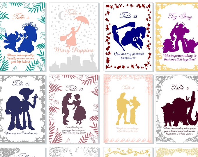 Story Book Quotable Table Numbers Select Your Quotable Cards | Quotable Table Cards | Birthday Quotable Table Cards | Build Your Own Set