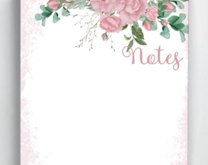 Watercolor Blush And Burgundy Rose Note Pad -  Bridesmaid Thank You Gift