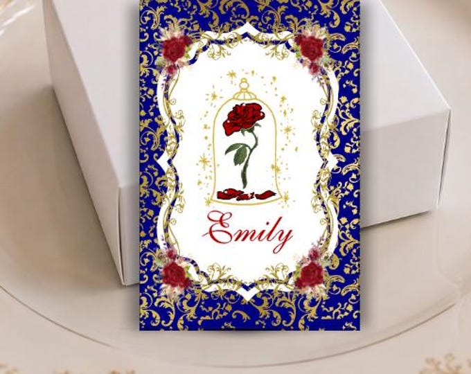 Enchanted Rose Place Cards & Gift Tags | Wedding Escort Cards | Fairytale Floral Name Cards | Romantic Wedding Table Decor