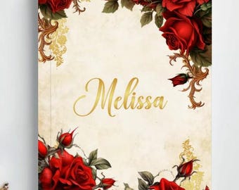 Red Rose  Personalized Bridesmaid Notebook | Custom Wedding Journal Gift | Gratitude Journal | Asking Bridesmaid Gift
