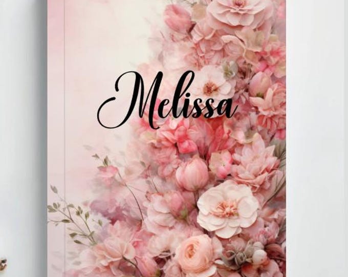 Blush Floral Wedding Personalized Bridesmaid Notebook | Custom Wedding Journal Gift | Gratitude Journal | Asking Bridesmaid gift
