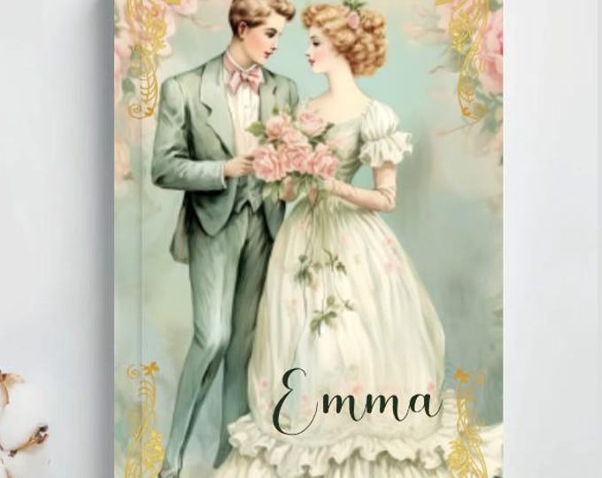 Vintage Romantic Floral Personalized Bridesmaid Daily Planner or Notebook | Custom Wedding Journal Gift