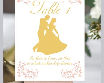 WEEKLY SPECIAL PRINTED: Pink & Gold Story Book Quotable Table Numbers Cards