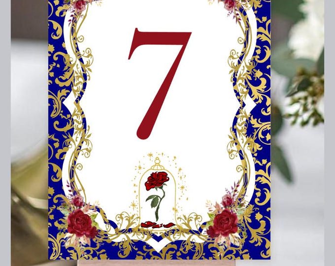 Enchanted Rose Table Numbers – Elegant Fairytale Celebration Decor #ERTN0609-2