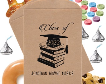 Personalized Graduation Favors Graduation Favor Bags Donut Cookie Popcorn Gift Bags  Class of 2022 #graduationfavors #FB514-0