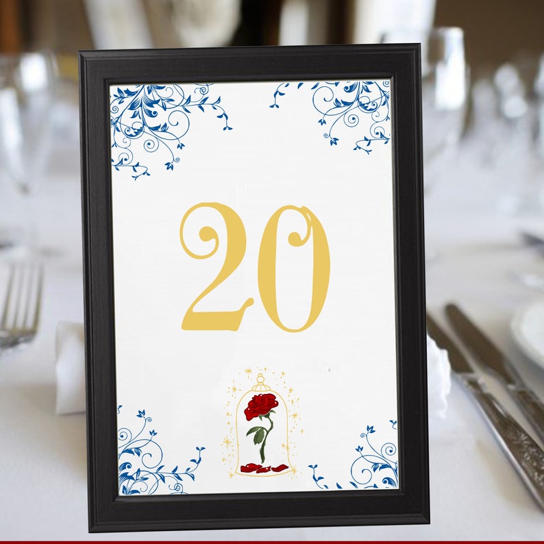 Crimson Enchanted Rose Beauty And The Beast Wedding Table Etsy