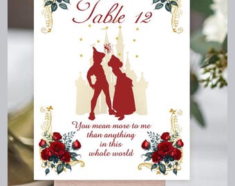 Red Rose Storybook Quotable Table Numbers Select Your Quotable Cards | Quotable Table Cards | Birthday Table Cards | Build Your Own Set